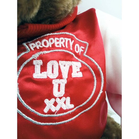 Love U XXL Dan Dee Bear Teddy Brown Plush Varsity Jacket Valentines Gift 15" - Picture 4 of 15